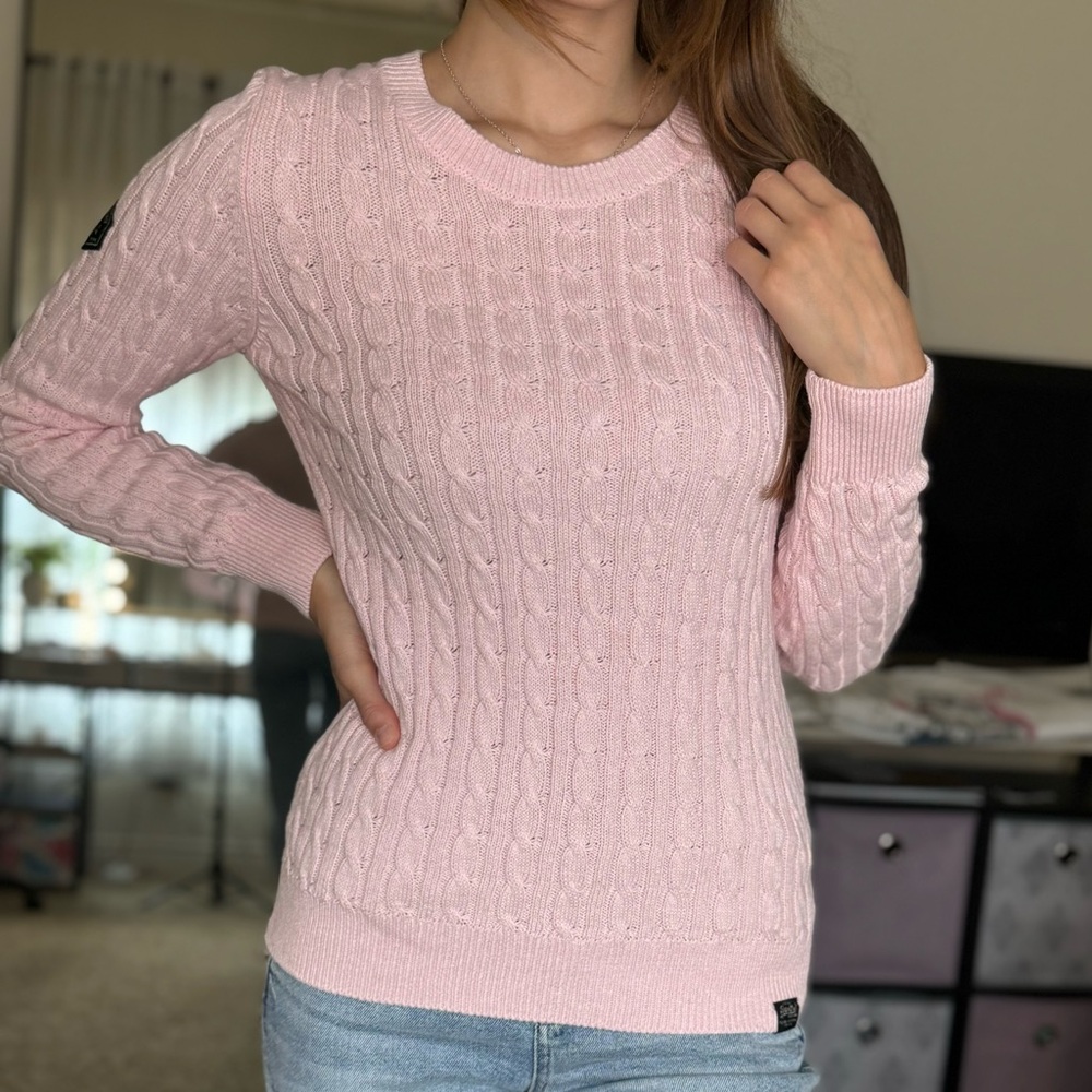 Pink Knitted Coquette Sweater in size medium